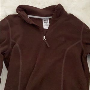 brown north face jacket